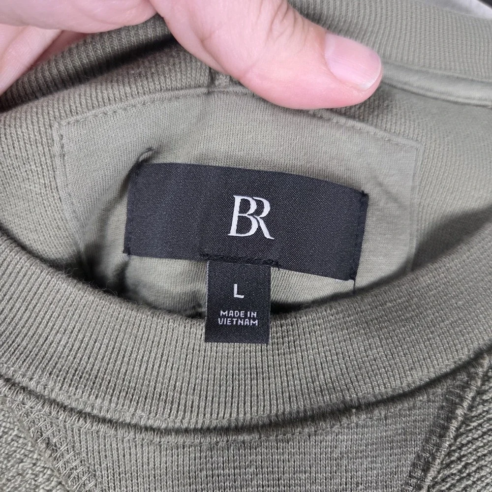 Banana Republic Terry Crewneck Sweatshirt Olive Green 100% Cotton Men's Large